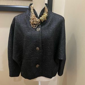 Black polyester textured jacket